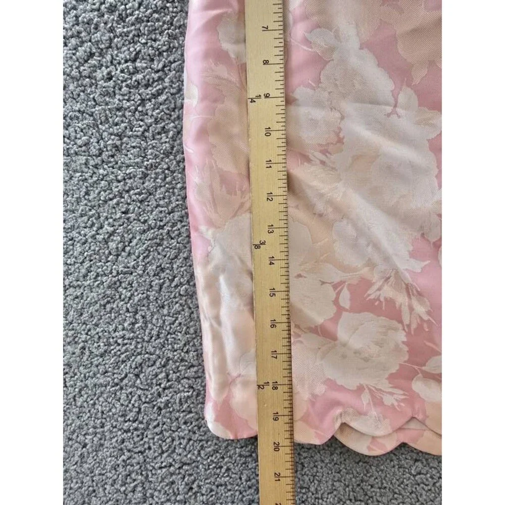 Kasper Floral-Print Scalloped-Edge Pencil Skirt Women's 2P Tutu Pink Back Zip